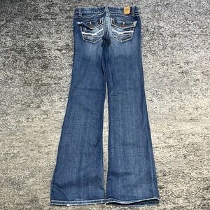 BKE Stella Jeans Womens 30x32 Blue Low Rise Flare Bootcut Embroidered Western
